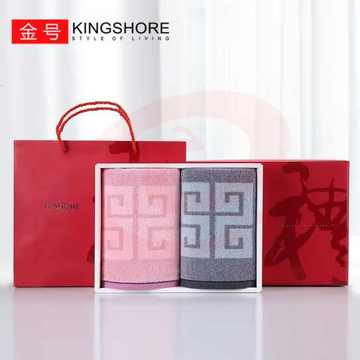 金号毛巾 2条一组72*35cm 115g/条 礼袋礼盒装 （可当天配送发货）