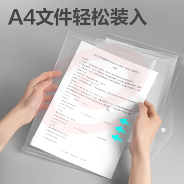 得力(deli)20只A4透明文件袋 试卷收纳文件套 学科分类 塑料防水档案袋