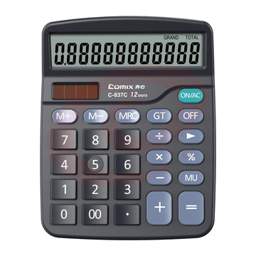 齐心 C-837C 计算器 中台 超省钱普通办公 黑色
