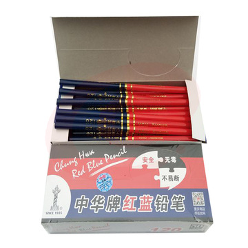 中华红蓝铅笔