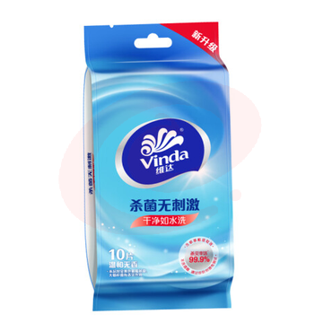 维达(Vinda)湿巾 杀菌湿巾 独立小包装湿纸巾10片*5包/提 SKU：YDKJ37029