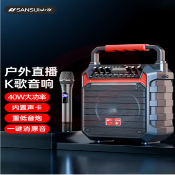 山水（SANSUI）D35蓝牙音响广场舞户外音响K歌手提便携式重低音带无线话筒直播专用 超长续航 D35【单话筒-6.5吋喇叭】