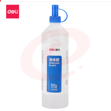 得力(deli)500ml专用液体胶水 高粘度 透明无色 6357 SKU：YDKJ37303