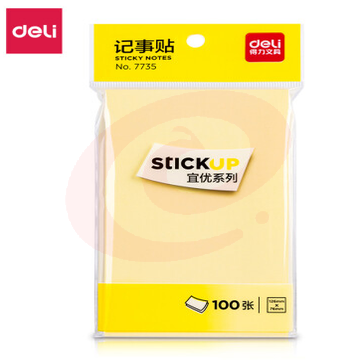 得力7735记事贴(淡黄)76*126mm(包)