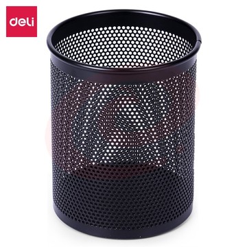 得力LK909-98笔筒 办公用品 金属圆形笔筒 学生文具 办公桌面收纳