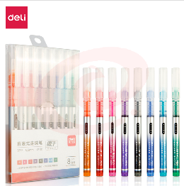 得力S855直液走珠笔(混色)(8支/盒)