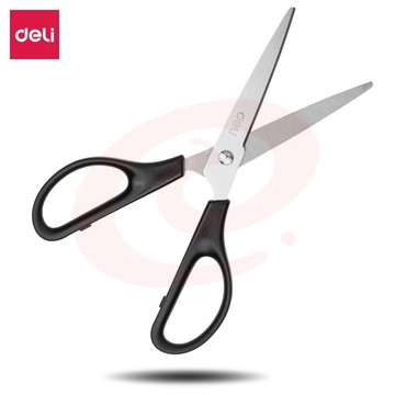 得力(deli)170mm 黑色0603 办公家用生活剪刀  办公用品 生活剪刀 手工剪纸刀