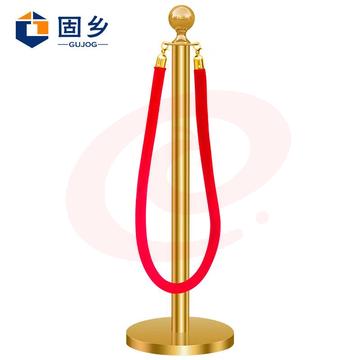宾馆酒店机场栏杆座隔离带警戒线（金色一根杆+1.5M绒布绳）金色一根杆+1.5M绒布绳