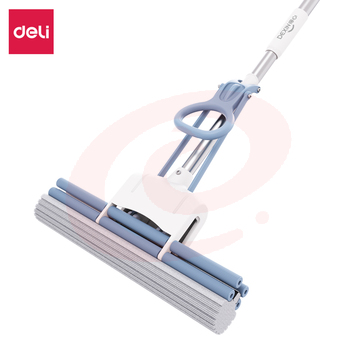 得力得心LQ140胶棉拖把(滚轮式)(38cm)(蓝色)(1把)