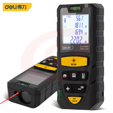 得力工具DL331040C激光测距仪40m语音充电(黄)(台)