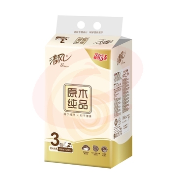 清风原木纯品2层200抽3连包