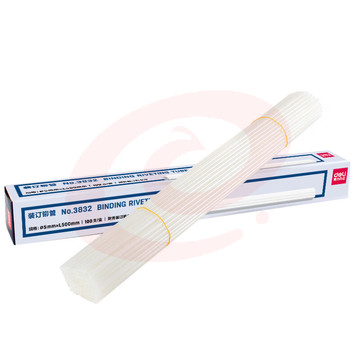 得力(deli) 财务装订机专用透明装订铆管φ5.0mm*500mm 100支/盒装 3832
