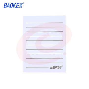 宝克（BAOKE） 百事贴 便签条 便利贴 作业贴 带横线可重复自粘便条纸 学生笔记学习办公用品文具 76mm×102mm 白色 TZ6005