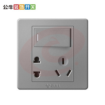 公牛(BULL) 开关插座 G07系列 一开单控五孔带开关插座 单开86型面板G07E333 星空灰 暗装