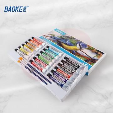 宝克（BAOKE） 丙烯颜料 初学者染料diy手彩绘鞋子衣服防水儿童学生美术涂鸦绘画不掉色文具 18色套装 WP801#18