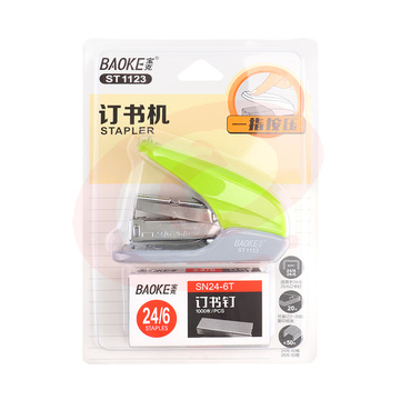 宝克(baoke) ST1123  20页桌面型省力订书机/品质耐用订书器套装 适配24/6与26/6钉 12卡装 颜色随机
