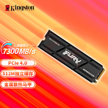 金士顿(Kingston) FURY 500GB SSD固态硬盘 M.2接口(NVMe PCIe 4.0×4) Renegade系列 散热器 读速7300MB/s