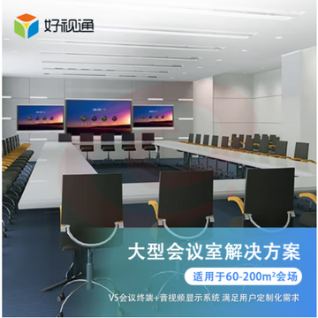 好视通大型会议室音视频解决方案(会议终端V5+摄像头+显示屏+音频主机) 60-200㎡