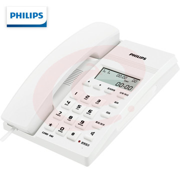 飞利浦(PHILIPS)电话机座机 固定电话 办公家用 免提通话 免电池 来电显示 CORD040白色