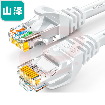 山泽(SAMZHE)GRE-6015六类千兆网络跳线宽带线RJ45成品室内外8芯网线 贝吉色 1.5米
