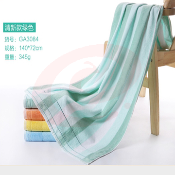 金号 纯棉浴巾 GA3084 140*72cm 354g 绿色