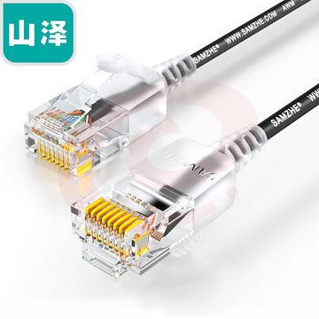 山泽(SAMZHE)SZH-6080超六类细径高纯无氧铜网络跳线8芯双绞高速网线8米黑色纤细网线