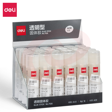 得力7106固体胶(透明)(8g/支)(24支/盒)