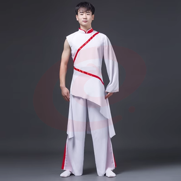红色摇篮舞蹈服女学生现代舞演出服成人中国风飘逸表演服男阔腿裤