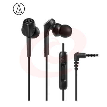 铁三角 CKS550XiS 手机音乐运动耳机 有线入耳式 低音线控 学生网课 黑色