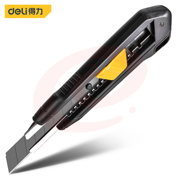 得力工具DL018塑柄SK4黑刃美工刀18mm(新VI)(黑)(把)