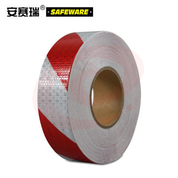 安赛瑞14359晶格反光警示胶带红白50mm*50m（卷）