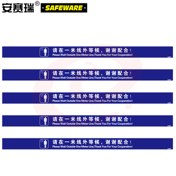 安赛瑞25366一米线地贴5条装蓝色(包)