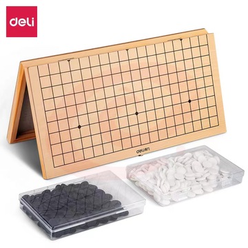 得力18642木连盘围棋(原木色)(盒)