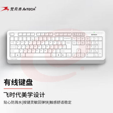 双飞燕（A4TECH）FK10 飞时代有线键盘 USB接口 象牙白 