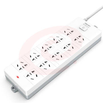 得力18275-05插座_10组_5米_PVC袋装(白)(只)