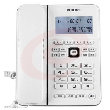 飞利浦(PHILIPS)CORD228 来电报号大屏幕电话机 白色