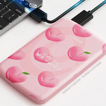 忆捷(EAGET)500G USB3.0移动硬盘G66粉色 2.5英寸彩绘插画移动硬盘