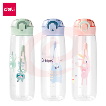 得力17662随手杯(600ML)(弹盖)(彩盒装)(混)(个)