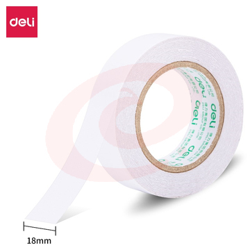 得力/deli 30436 18mm*10y*80um 小卷芯棉纸双面胶带 白色 1卷/袋（单位：卷）