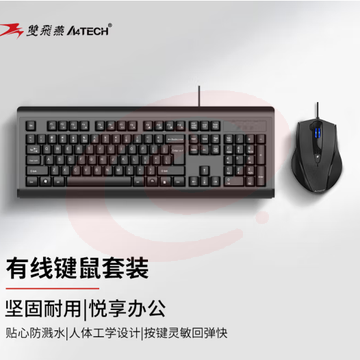 双飞燕（A4TECH) KB-N9100 键鼠套装有线鼠标键盘 USB接口 黑色