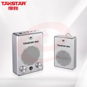 得胜 TAKSTAR DA-235 窗口扩音器 有线双向扩音机双麦大音量扩音器银行柜台医院 无麦杠 银色