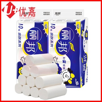 丽邦大卷纸卫生纸家用办公纸巾超长卷纸实惠装厕纸大手纸无芯厕所卷筒纸巾10卷/提 超长卷纸卫生纸