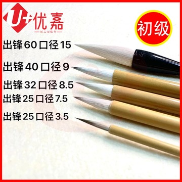 5支国画毛笔（专业国画初级套装）专业级画画专用笔狼毫兼毫工笔画毛笔全套水墨画中国画水彩绘画勾线笔毛笔白云工笔画笔专业初学者毛笔