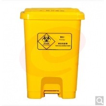 废物垃圾桶 黄色脚踏式废弃物利器盒塑料桶（50L脚踏桶）
