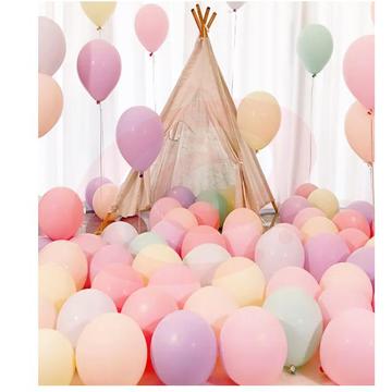 极度空间 马卡龙气球50只生日装饰派对道具婚房求婚布置结婚用品打气筒