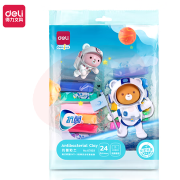 得力(deli)24色超轻粘土 彩泥黏土橡皮泥儿童手工67859(20袋起售，偏远区域下单请电话咨询)