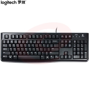 罗技(Logitech) K120 键盘 有线键盘 办公键盘 全尺寸 黑色  U口    WLSZ07102143308058