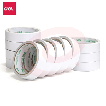 得力 deli 30403 棉纸双面胶带24mm*10y*80um(白)(卷)