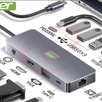 acer宏碁扩展坞11合1 USB-C转HDMI转换器适用ipadpro苹果macbook 4K投屏VGA音频网口分线器拓展坞