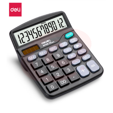 得力(deli)双电源桌面通用办公计算器 12位大屏幕桌面计算机 办公用品 837ES